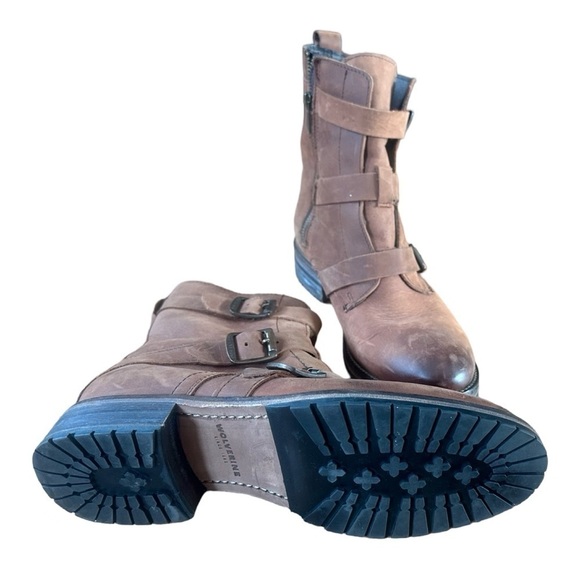 Wolverine 1883 Womens Lizzie Combat Work Buckle Boot Brown Leather - Picture 3 of 5